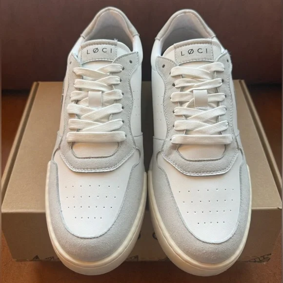 LØCI Atom Vegan Sneakers White Grey Cream Men 8.5–9 Women 11.5–12 EU 42 NWB - Picture 4 of 9